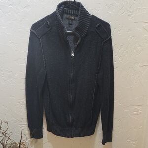 Helix Men's Black Zip-Up Sweater